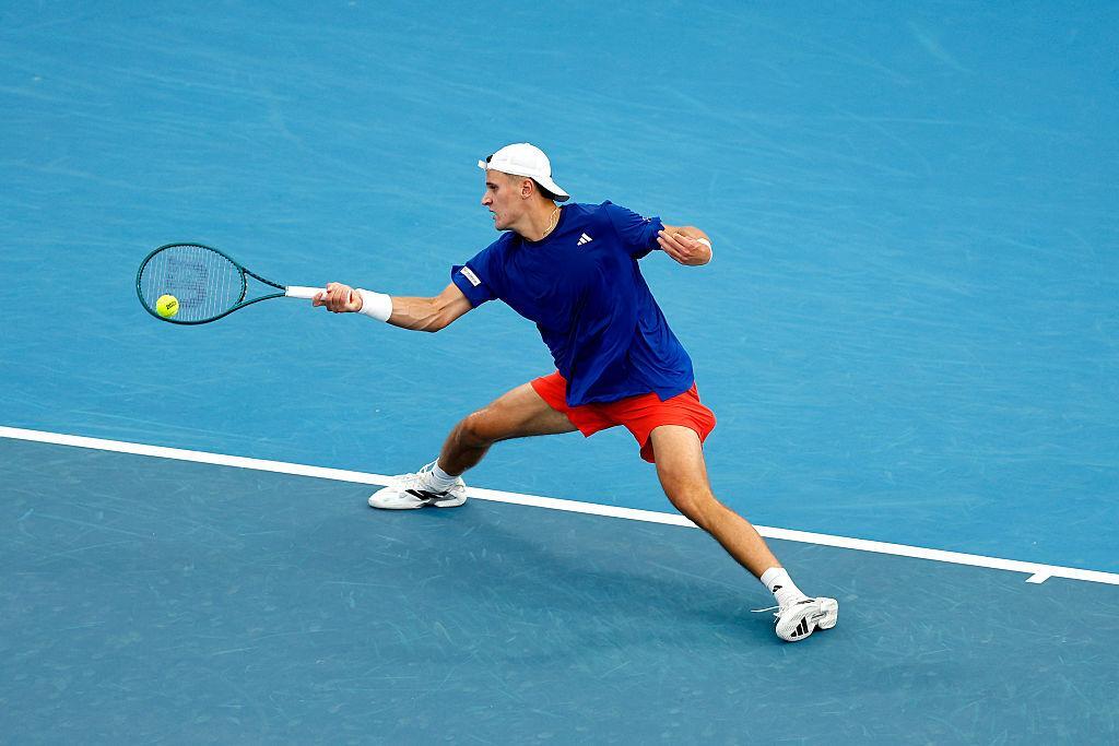 Tallon Griekspoor during 2026 quarterfinal match on Centre Court